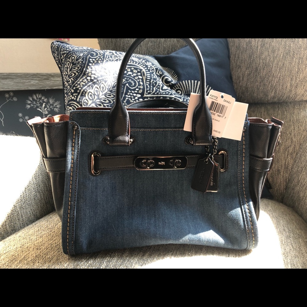Authentic Brand New Never Used Coach Denim Purse